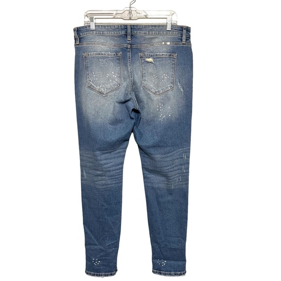 KanCan High Rise Ripped Boyfriend Mom Jean Paint Splatter Stretch Womens 11/29 - Picture 8 of 8